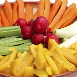 platter of raw vegetables